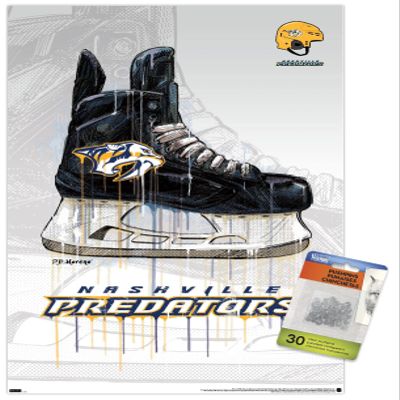 NHL Nashville Predators - Drip Skate 21 Wall Poster with Push Pins