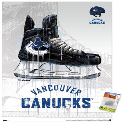 NHL Vancouver Canucks - Drip Skate 21 Wall Poster with Pushpins