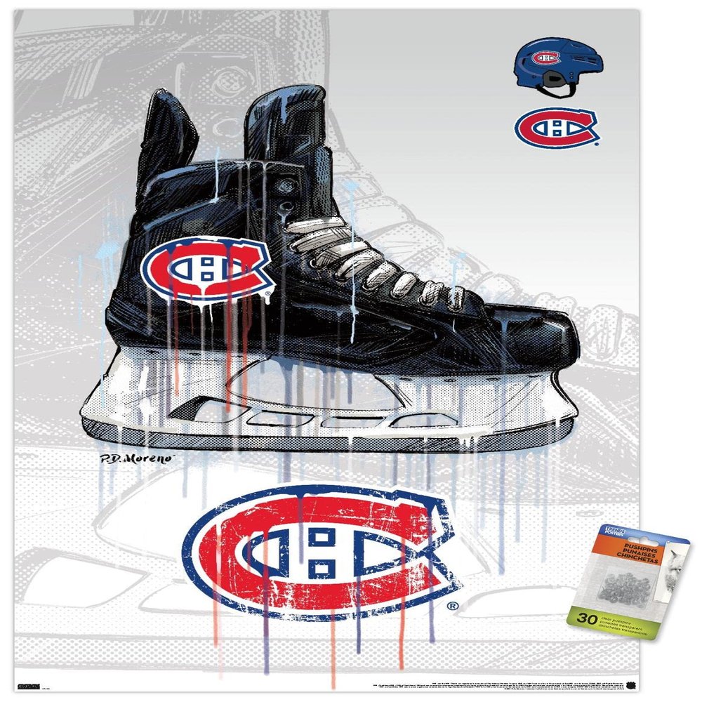 NHL Montreal Canadiens - Drip Skate 21 Wall Poster with Pushpins