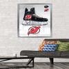 Trends International NHL New Jersey Devils - Drip Skate 21 Wall Poster, 22.375" x 34", Silver Framed Version view 2