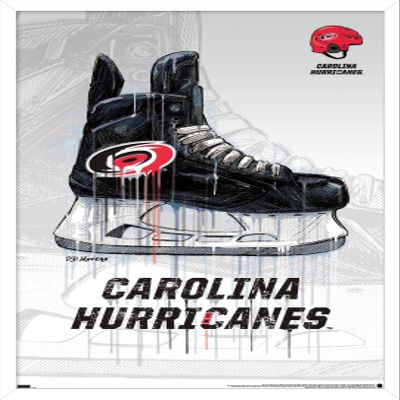 Trends International NHL Carolina Hurricanes - Drip Skate 21 Wall Poster, 22.375" x 34", White Framed Version