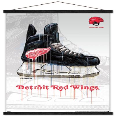 Trends International NHL Detroit Red Wings - Drip Skate 21 Wall Poster, 22.375" x 34", Premium Print and Black Hanger Bundle