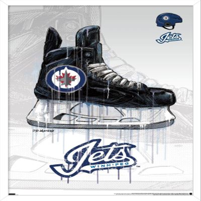 Trends International NHL Winnipeg Jets - Drip Skate 21 Wall Poster, 22.375" x 34", White Framed Version