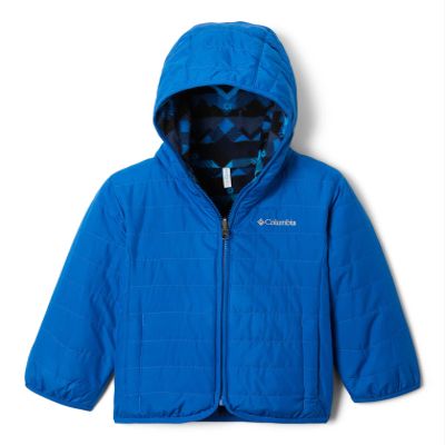 Columbia Toddler Unisex Double Trouble Jacket, Bright Indigo/Collegiate Navy Checkpoint, 2T