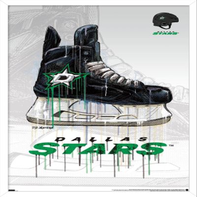 Trends International NHL Dallas Stars - Drip Skate 21 Wall Poster, 22.375" x 34", White Framed Version