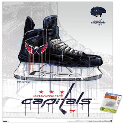 NHL Washington Capitals - Drip Skate 21 Wall Poster with Pushpins