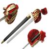 SZCO 38" Broad Scottish Sword- Ceremonial Sword with Basket Hilt, Red Suede Handle, and Leather-Wrapped Scabbard for LARP & Collectors view 1