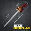 SZCO 38" Broad Scottish Sword- Ceremonial Sword with Basket Hilt, Red Suede Handle, and Leather-Wrapped Scabbard for LARP & Collectors view 3