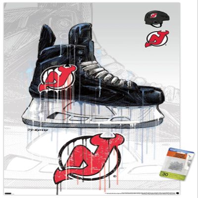NHL New Jersey Devils - Drip Skate 21 Wall Poster with Pushpins