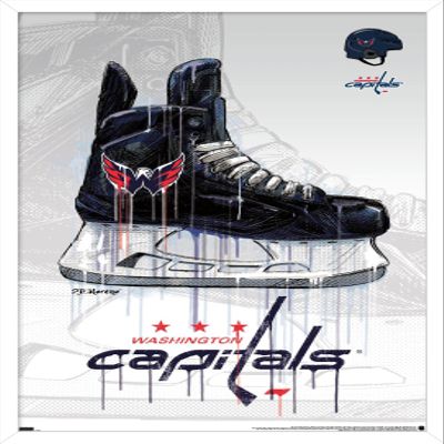 Trends International NHL Washington Capitals - Drip Skate 21 Wall Poster, 22.375" x 34", White Framed Version