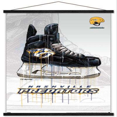 Trends International NHL Nashville Predators - Drip Skate 21 Wall Poster, 22.375" x 34", Premium Print and Black Hanger Bundle