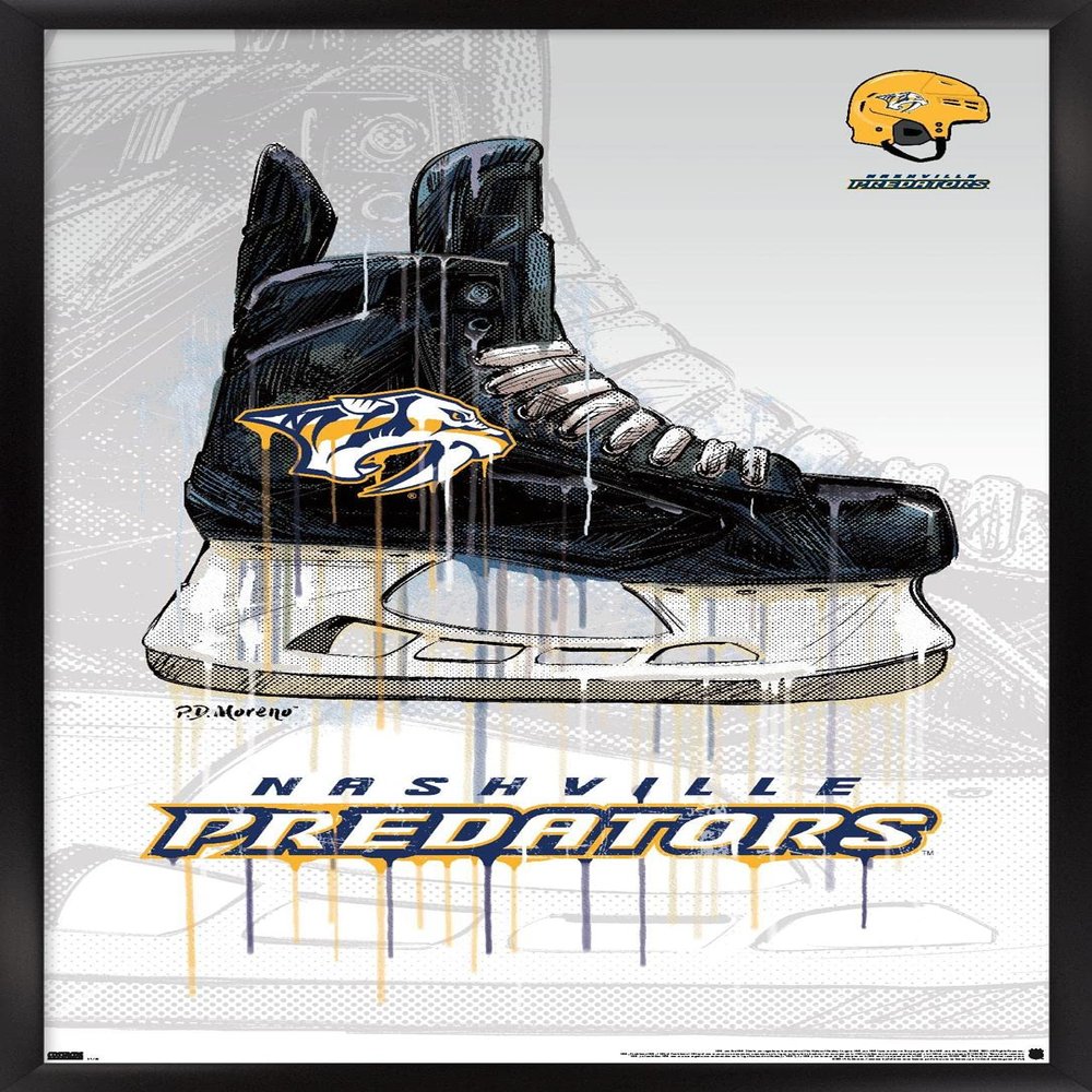 Trends International NHL Nashville Predators - Drip Skate 21 Wall Poster, 22.375" x 34", Black Framed Version
