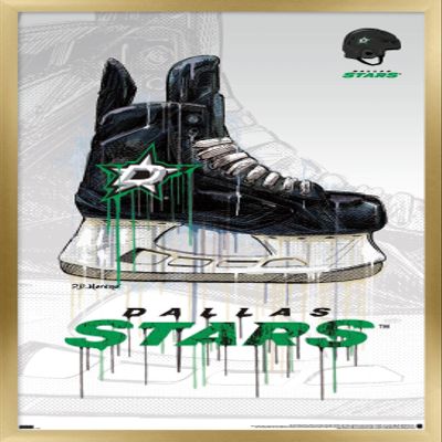 Trends International NHL Dallas Stars - Drip Skate 21 Wall Poster, 22.375" x 34", Gold Framed Version