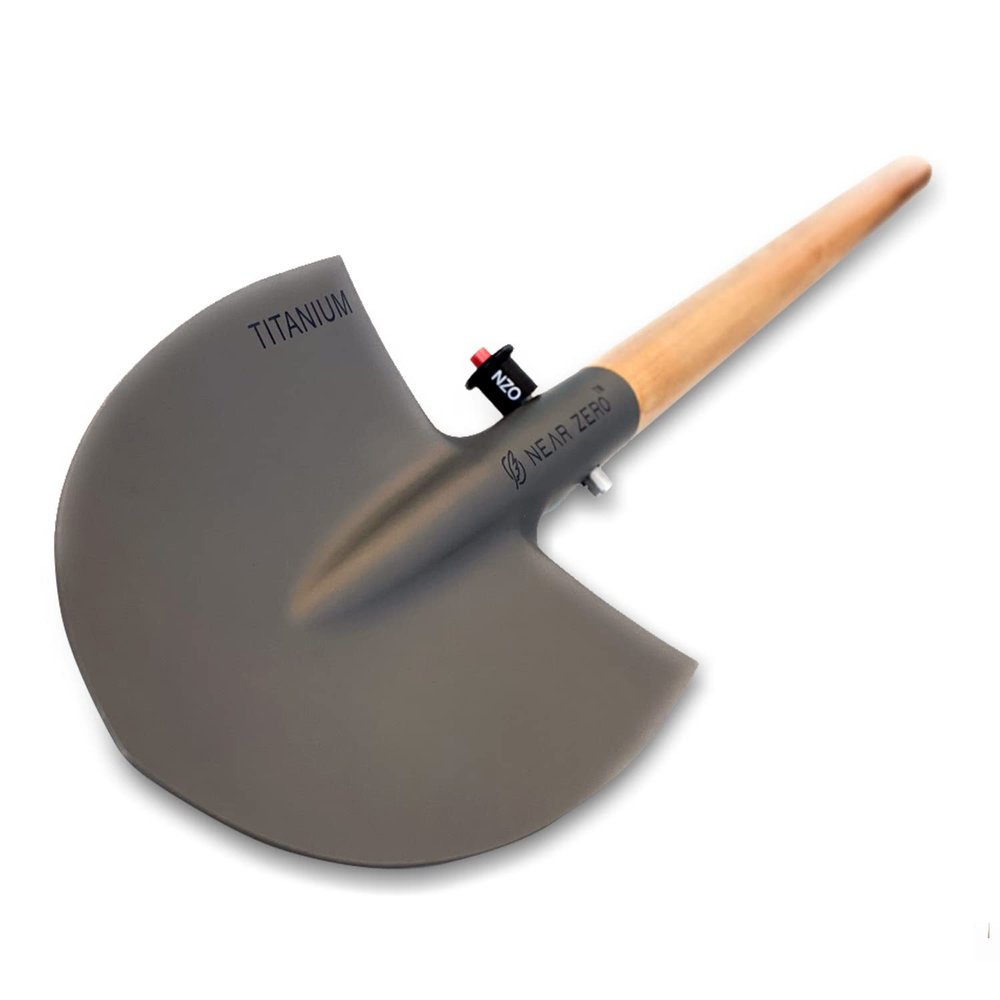 Near Zero Titanium Survival Shovel, Compact Ultralight Collapsible Camping & Backpacking Tool, Sharpened Edge for Chopping, Multi-Function Outdoor Gear