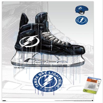 Trends International NHL Tampa Bay Lightning - Drip Skate 21 Wall Poster with Pushpins