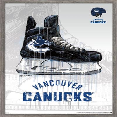 Trends International NHL Vancouver Canucks - Drip Skate 21 Wall Poster, 22.375" x 34", Barnwood Framed Version