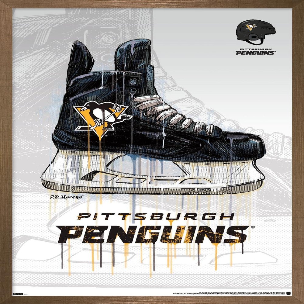 Trends International NHL Pittsburgh Penguins - Drip Skate 21 Wall Poster, 22.375" x 34", Bronze Framed Version