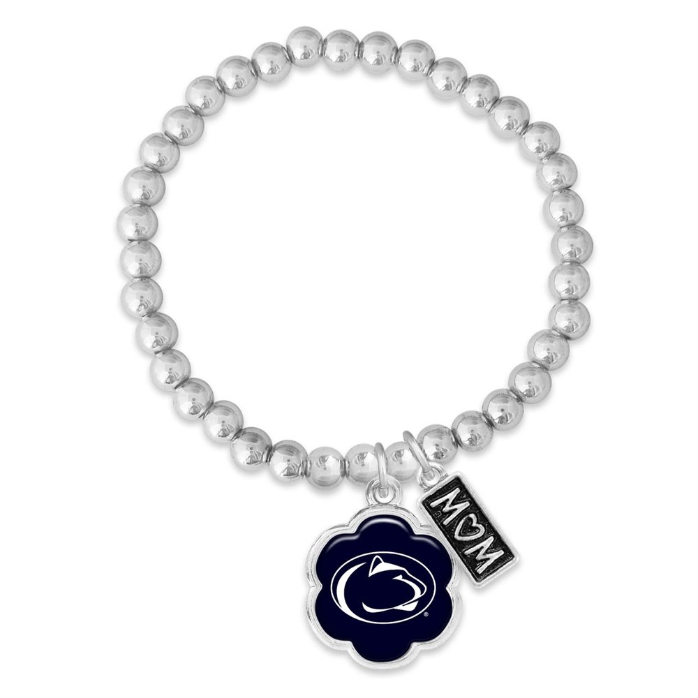 From the Heart Enterprises Penn State Nittany Lions Hazel Mom Charm Bead Stretch Bracelet Jewelry Gift PSU