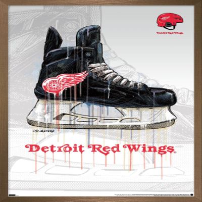 Trends International NHL Detroit Red Wings - Drip Skate 21 Wall Poster, 22.375" x 34", Bronze Framed Version