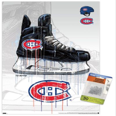 NHL Montreal Canadiens - Drip Skate 21 Wall Poster with Push Pins