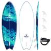 Wavestorm -Soft Top Foam 5'6" Surfboard/Fish Swallow Tail Surfboard for Beginners and All Surfing Levels Youth Complete Set Includes Leash and Multiple Fins, Blue Marble, (AZ22-WSSW560-BLU) view 1