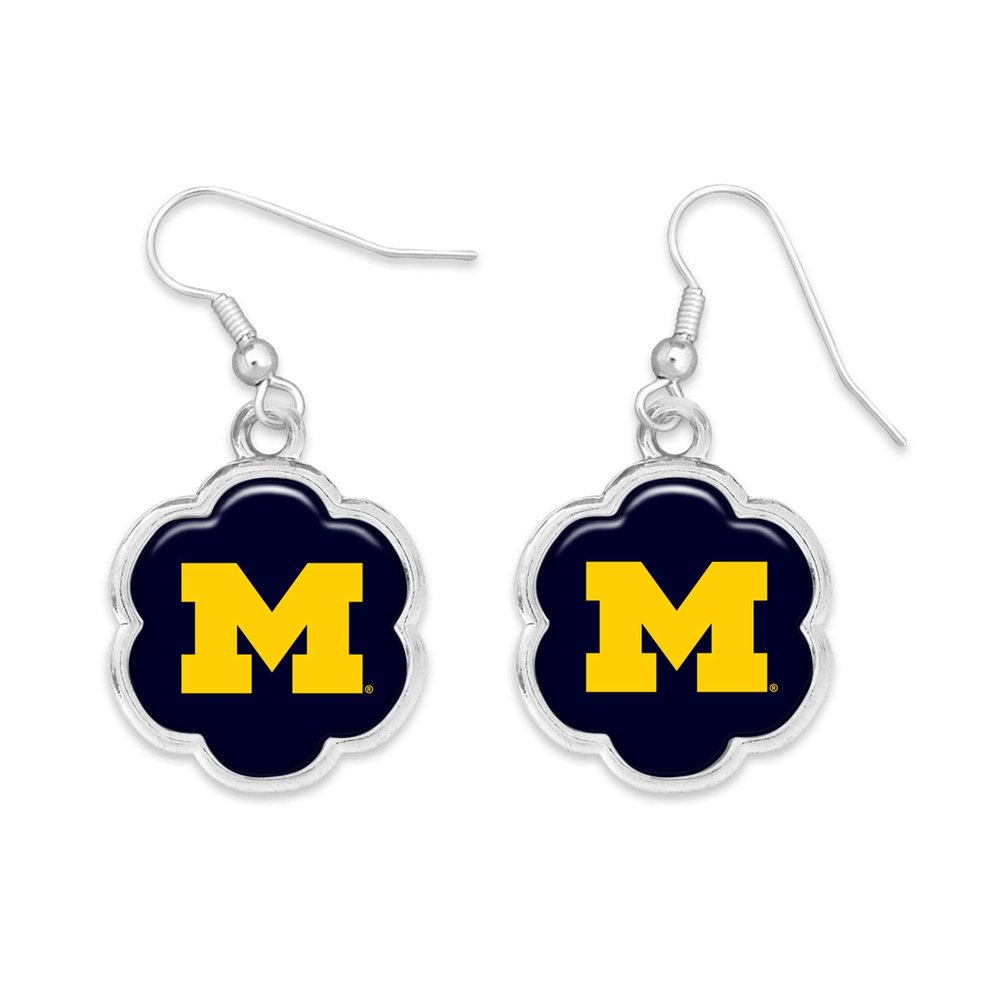 From the Heart Enterprises Michigan Wolverines Hazel Silver Earrings Jewelry Gift UM, Blue