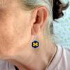 From the Heart Enterprises Michigan Wolverines Hazel Silver Earrings Jewelry Gift UM, Blue view 2