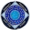 (Years 1-50) NA 5 Year Crystals and Glitter Medallion, Silver Color Plated Coin, Black Rainbow, Blue Glitter and Four Clear Crystals, Epoxy Covered view 2
