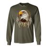 Bald Eagle Dreamcatcher Long Sleeve T-Shirt Indigenous Native American Heritage Military Green 3X-Large view 4