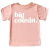 Bold Big Cousin T-Shirts for Girls and Boys Fun Family Outfits White on Peach Shirt Youth Large view 1