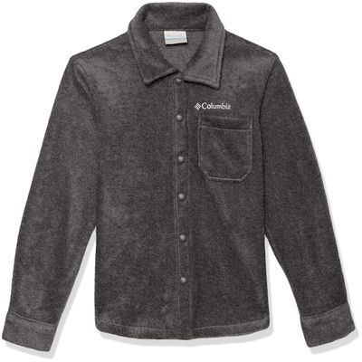 Columbia Youth Boys Steens Mountain Fleece Over Shirt, Charcoal Heather, X-Small