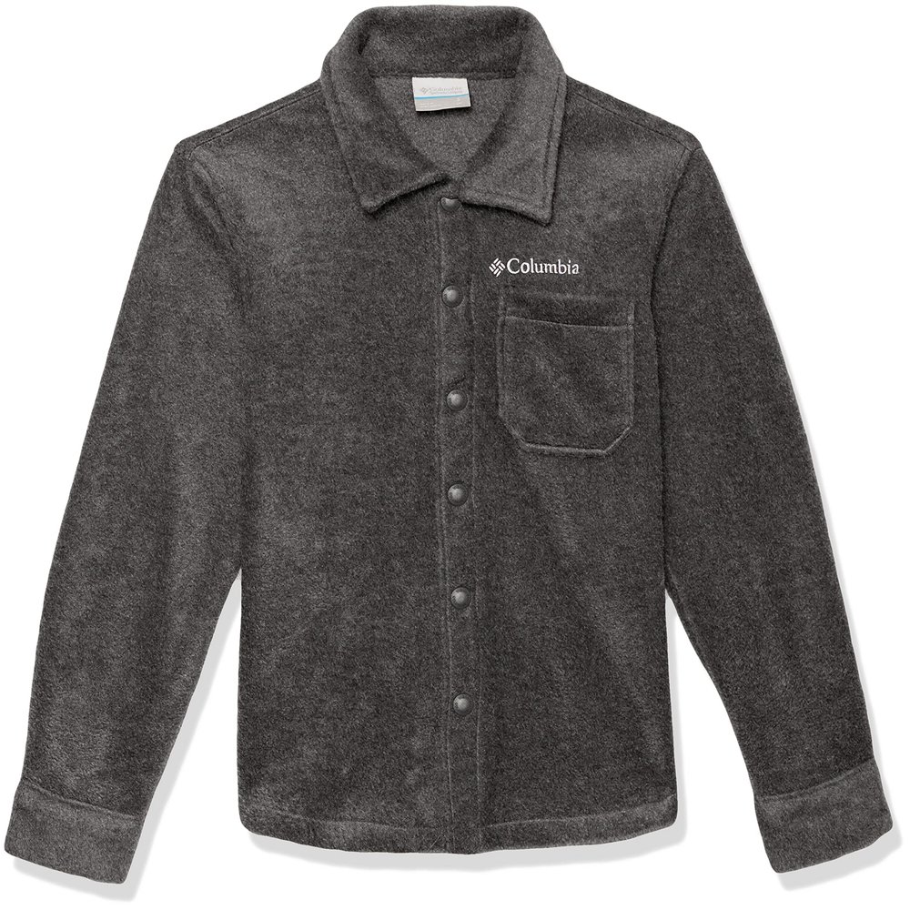 Columbia Youth Boys Steens Mountain Fleece Over Shirt, Charcoal Heather, X-Small