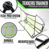 QUICKPLAY TEKKERS TRAINER Soccer Rebounder, 6.5x4' Spot & 6.5x1.5ft Ground Pass Nets, Alloy Steel, Fiberglass, Black, Green, Portable view 3