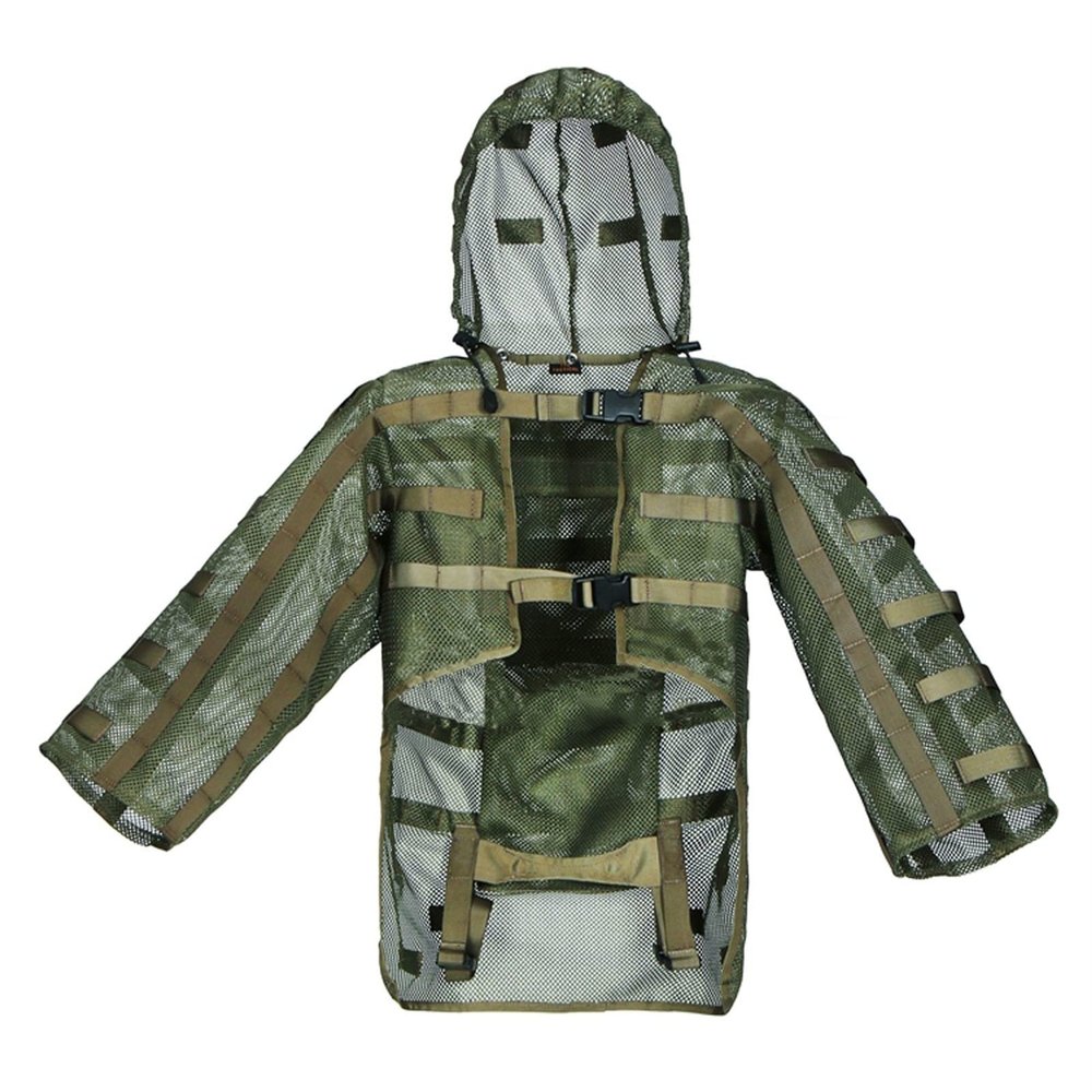 Camo Suit,Outdoor 3D Lifelike Hooded Sniper Cloak Hunting Cape Camouflage Clothing Jungle Woodland Shooting Stealth Bird Watch Military CS,for Unisex Adults Youth (Color : Green)