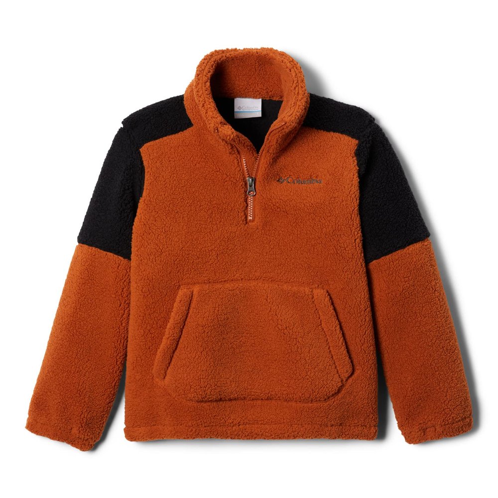 Columbia Youth Boys Rugged Ridge III Sherpa Half Zip, Warm Copper/Black, Small