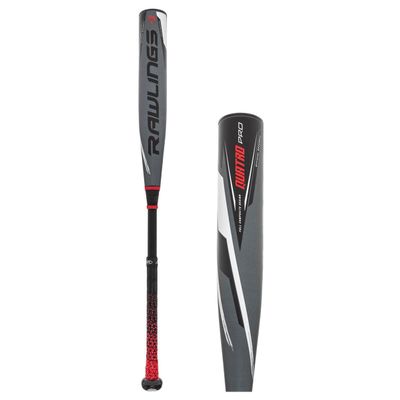 Rawlings Quatro Pro 2022 BBCOR 2 5/8" 2 Piece Composite Baseball Bat Drop -3, Black/Grey/Red, 32"/22oz