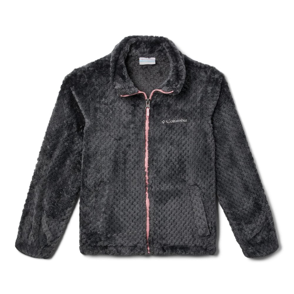 Columbia Youth Girls Fire Side Sherpa Full Zip, Shark, Small