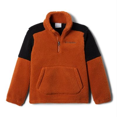 Columbia Youth Boys Rugged Ridge III Sherpa Half Zip, Warm Copper/Black, Medium