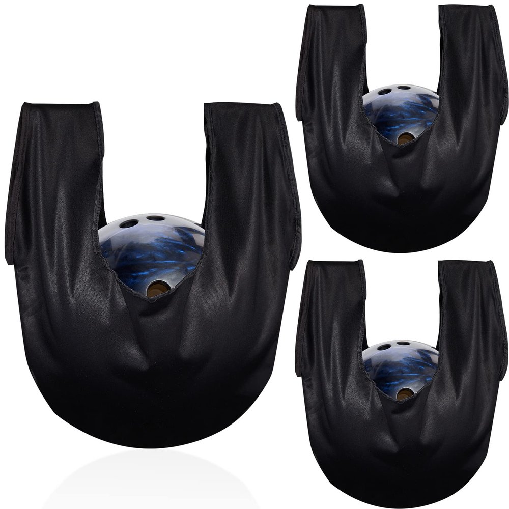 Civaner 3 Pack Bowling Ball Seesaw Bowling Ball Polisher Washable Bowlings Accessories Giant Bow Ling Balls Polisher Cleaner Towel Seesaw Holder Towel Bag Black(Classic)