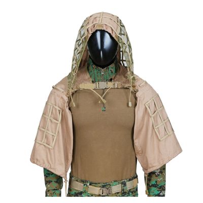 Leaf Suit Poncho,Tactical Sniper Suit Foundation Camo Woodland Camouflage Forest Hunting Gear for Military, Airsoft, Paintball, Sniper Suits & Costume,3D Kids Child Youth (Color : Brown)