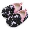 XIHALOOK Toddler Boys Girls Slip on House Slippers Comfty Warm Indoor Shoes Socks with Grippers Black Horse, 8.5-9 Toddler view 2