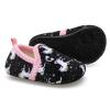XIHALOOK Toddler Boys Girls Slip on House Slippers Comfty Warm Indoor Shoes Socks with Grippers Black Horse, 8.5-9 Toddler view 3