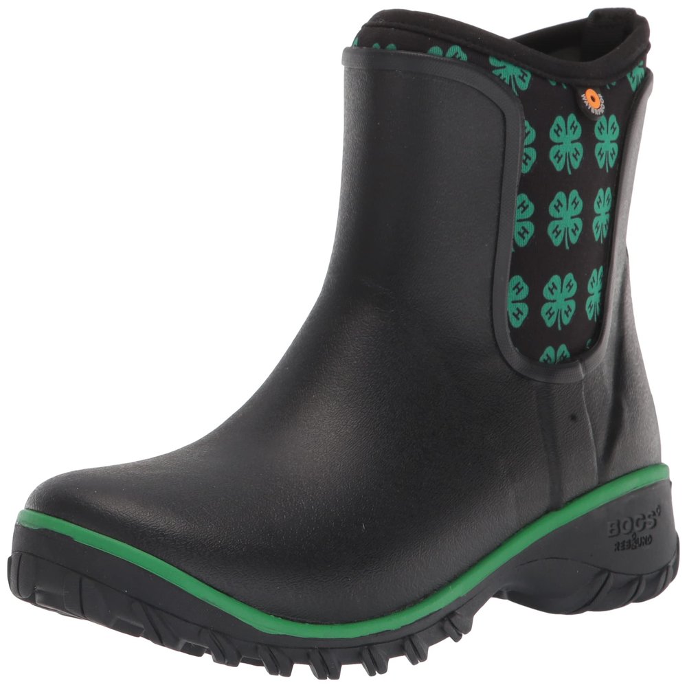 Bogs Womens Sauvie Slip On Boot, 4-H Print - Black, Size 7