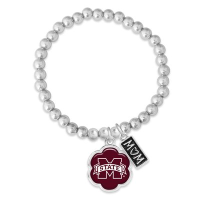 From the Heart Enterprises Mississippi State Bulldogs Hazel Mom Charm Bead Stretch Bracelet Jewelry Gift MSU