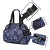 Boulder Bee | Premium Pickleball Bags | PickleBall Tote Bag for Women | Womens Hand/Shoulder Gym Bag w Water Bottle Holder | With Racquet/Paddle Holder (Blue cashew flower) view 4