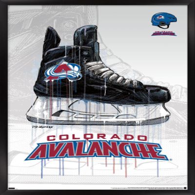 Trends International NHL Colorado Avalanche - Drip Skate 21 Wall Poster, 22.375" x 34", Black Framed Version