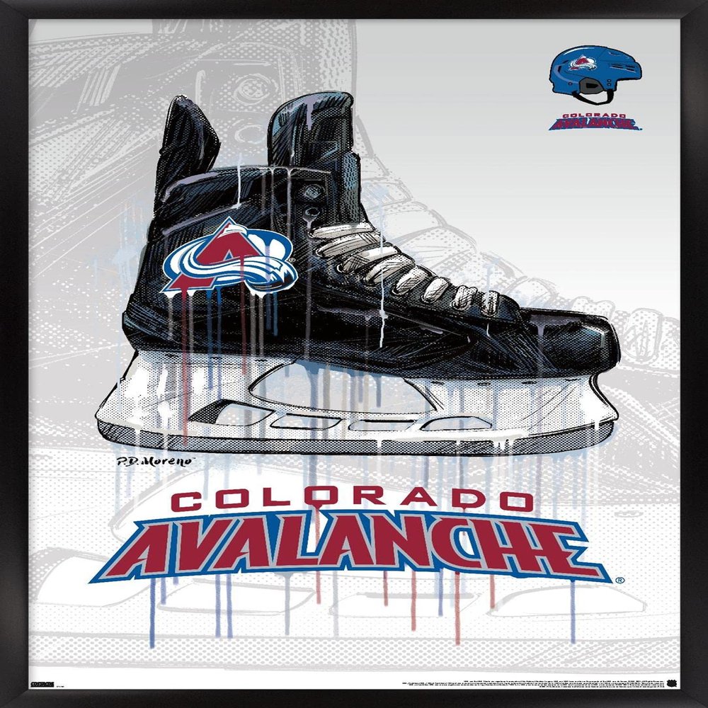 Trends International NHL Colorado Avalanche - Drip Skate 21 Wall Poster, 22.375" x 34", Black Framed Version