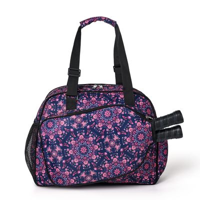 Boulder Bee | Premium Pickleball Bags | PickleBall Tote Bag for Women | Womens Hand/Shoulder Gym Bag w Water Bottle Holder | With Racquet/Paddle Holder (Baroque)