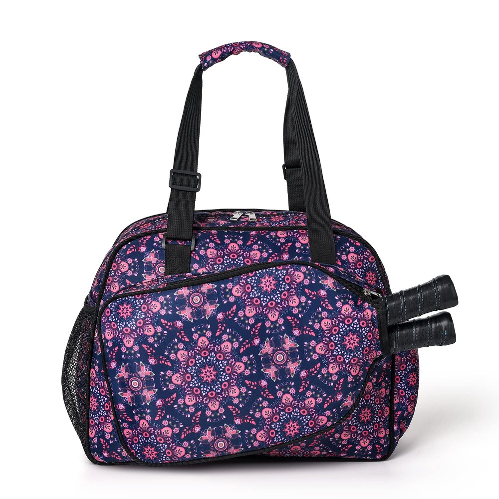 Boulder Bee | Premium Pickleball Bags | PickleBall Tote Bag for Women | Womens Hand/Shoulder Gym Bag w Water Bottle Holder | With Racquet/Paddle Holder (Baroque)
