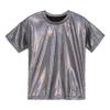Agoky Kids Girls Metallic Hip Hop Jazz Dance Top Long/Short Sleeve T-Shirt Tops Fashion Loose Fit Dance Performance Costume Black_B 4-5 Years view 3